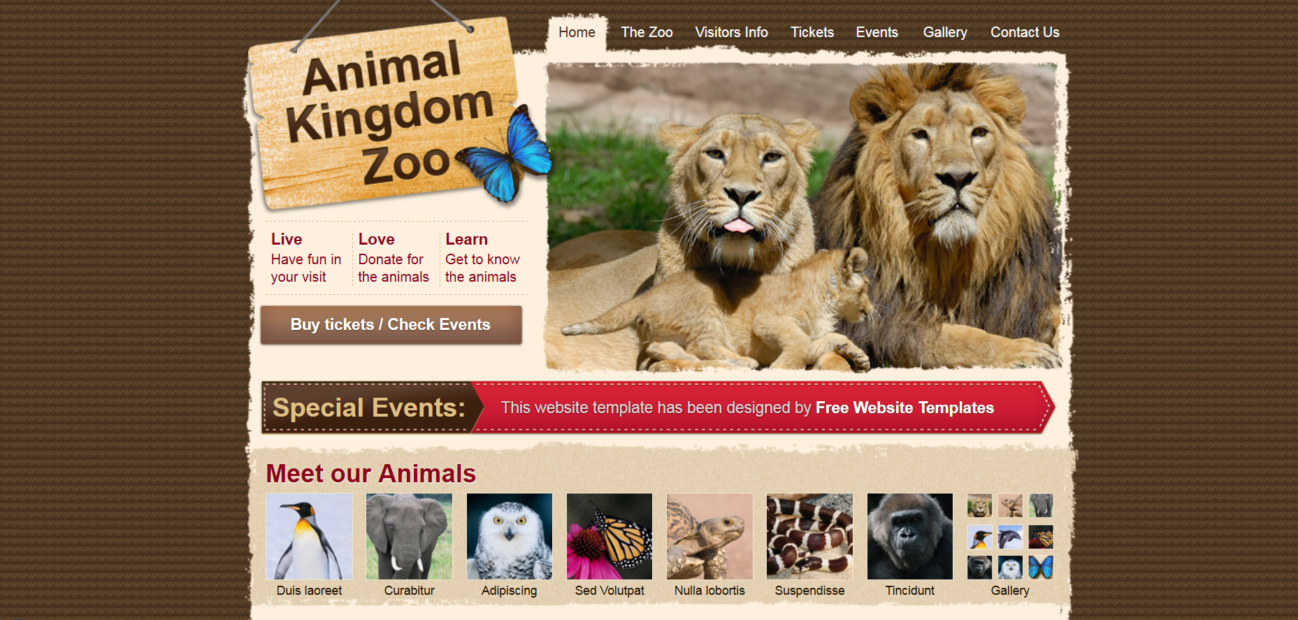 Шаблон сайта Животные №605