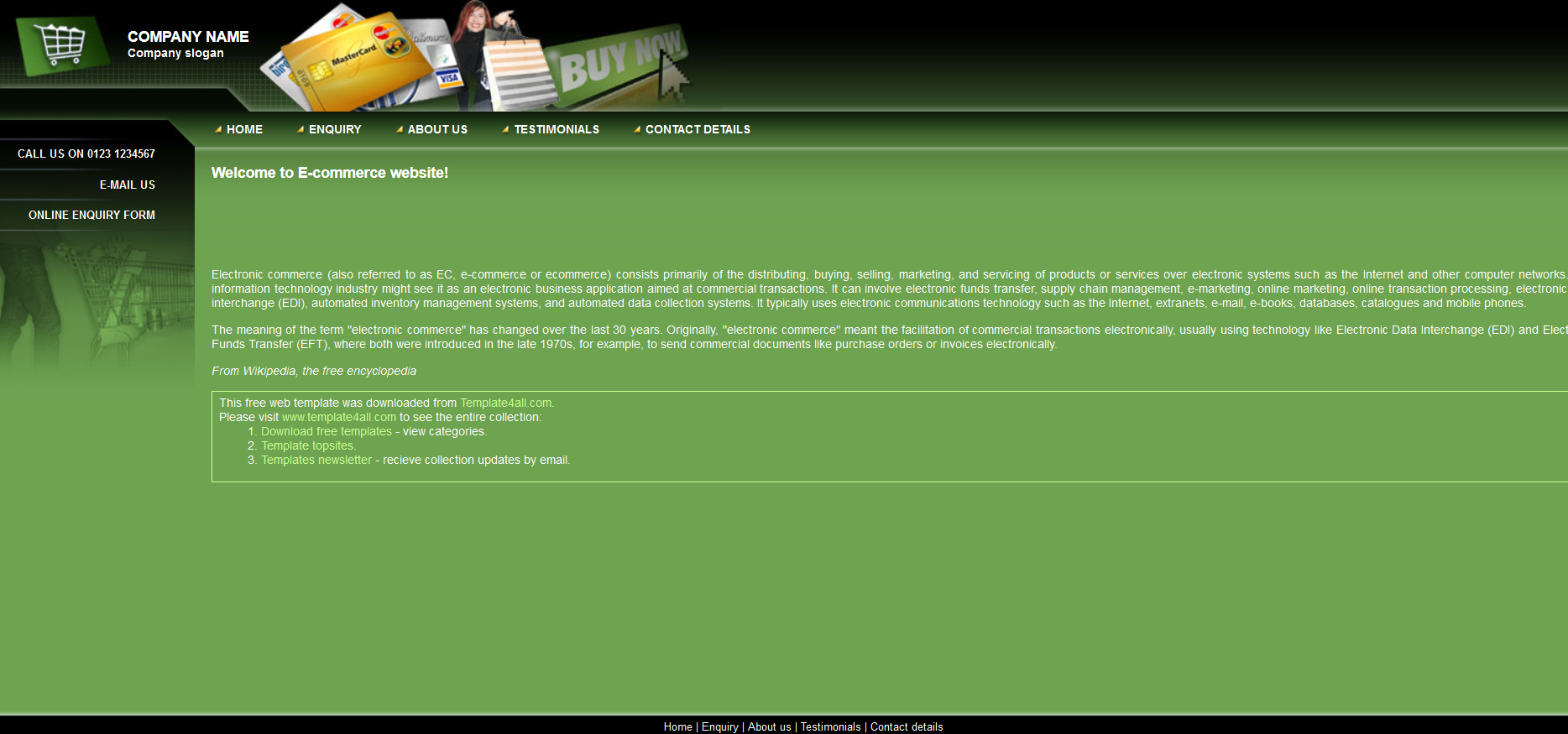 Шаблон сайта Интернет-магазины №461