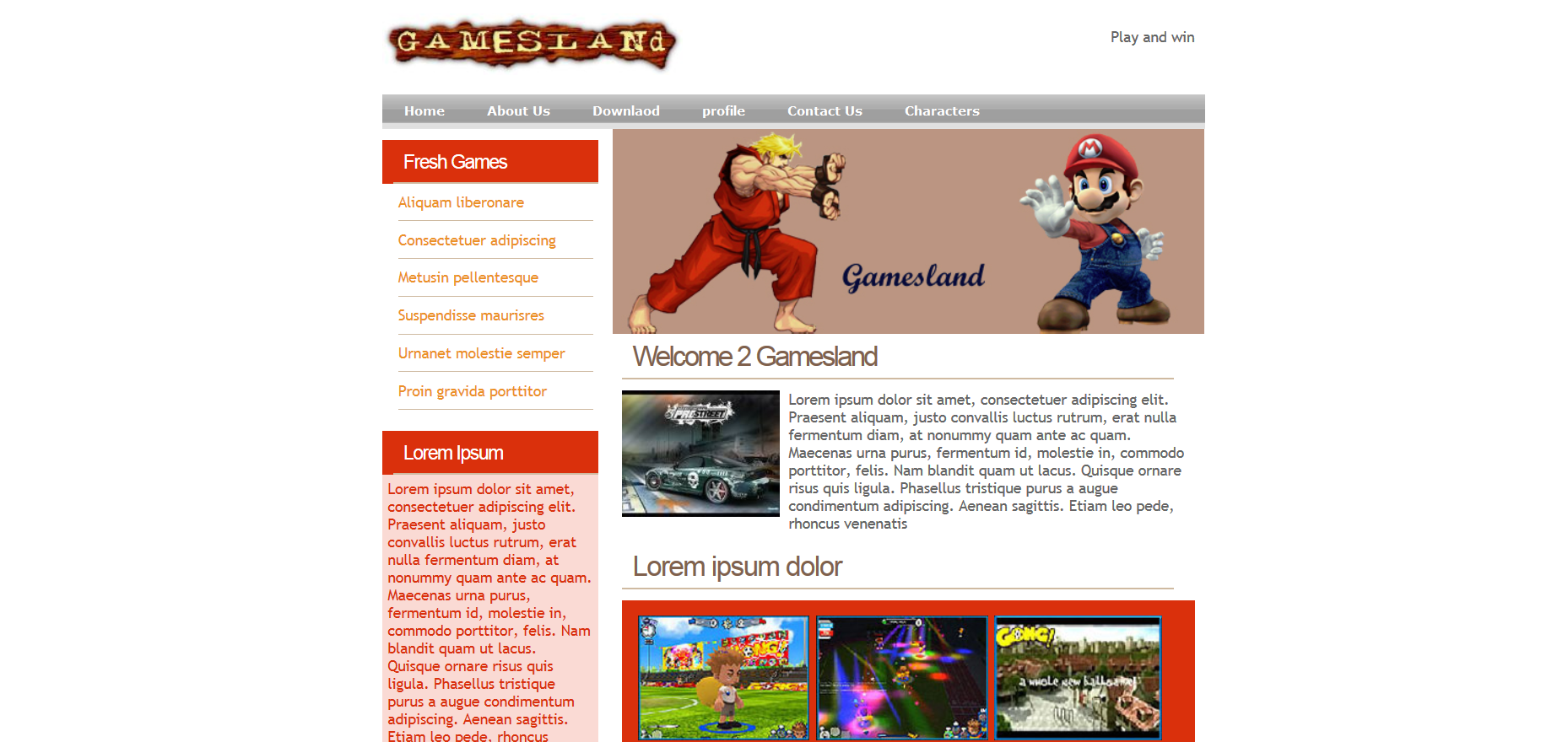 Шаблон сайта Игры №234