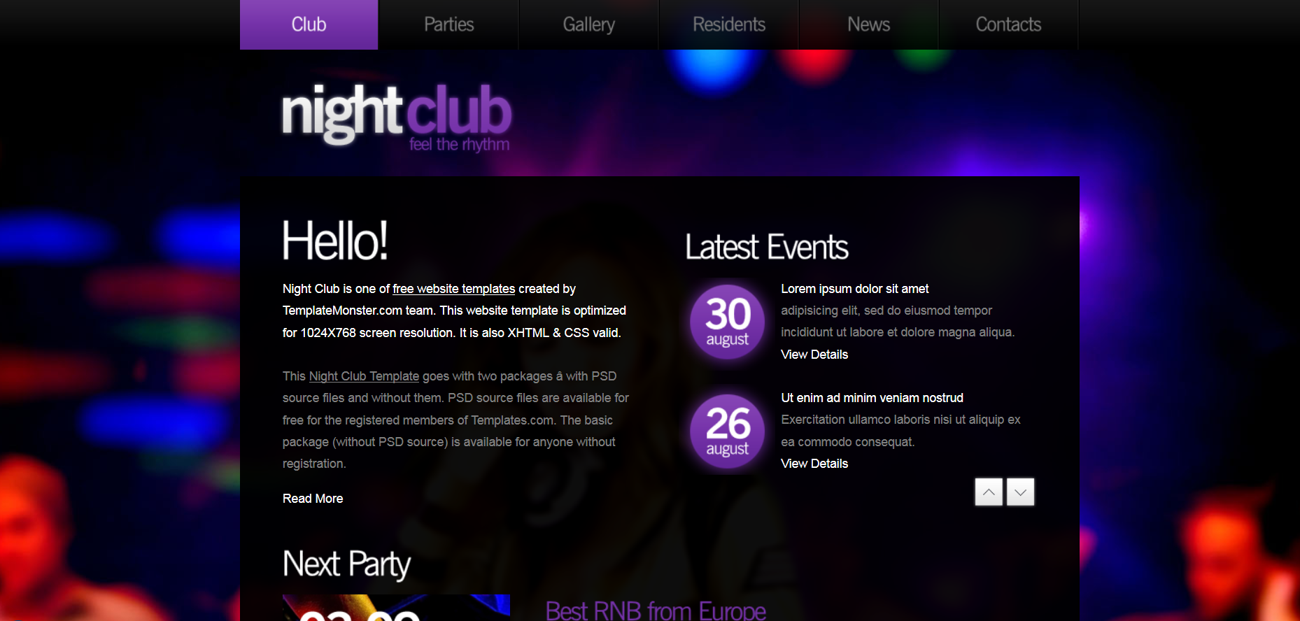 Шаблон сайта Музыка №110