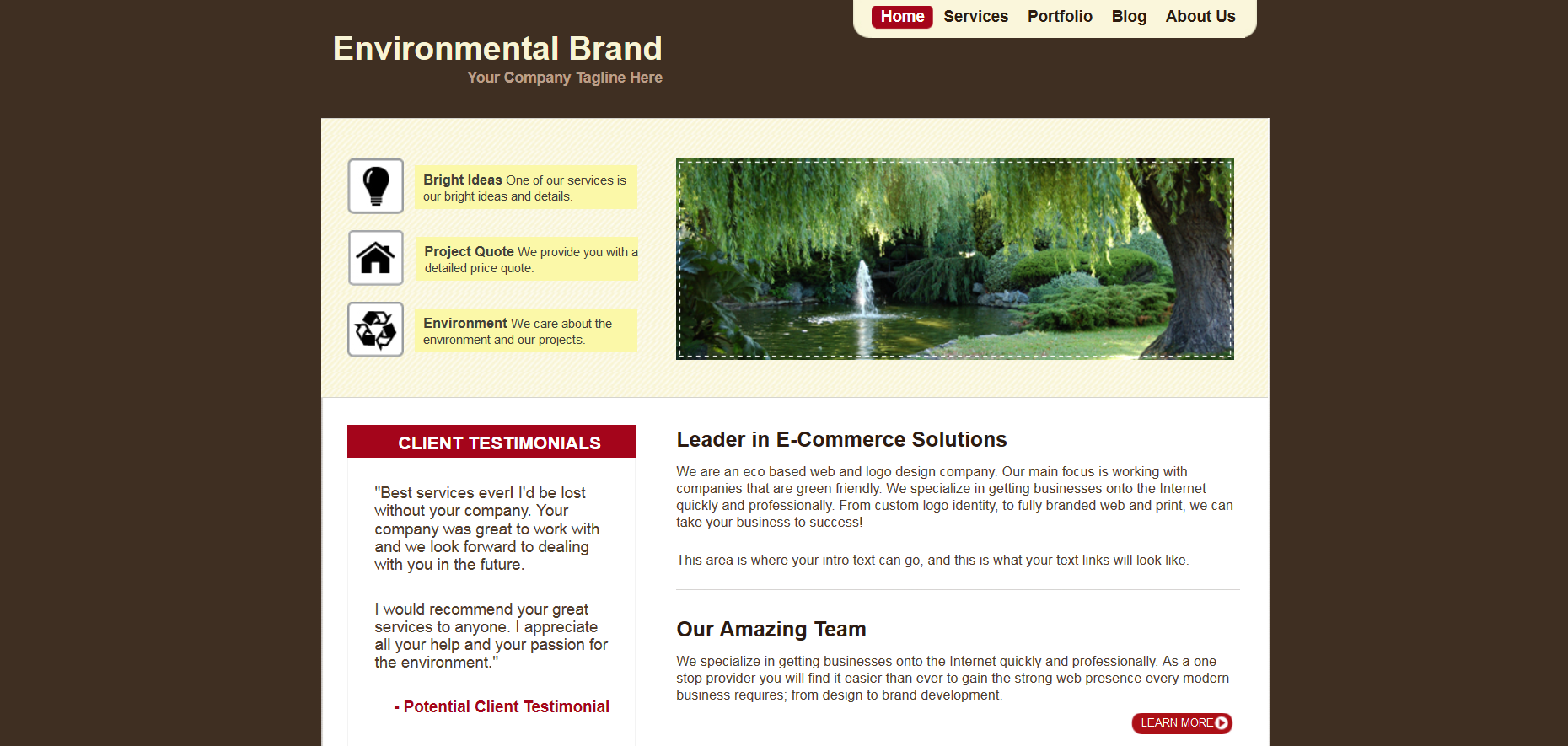 Шаблон сайта Природа №182