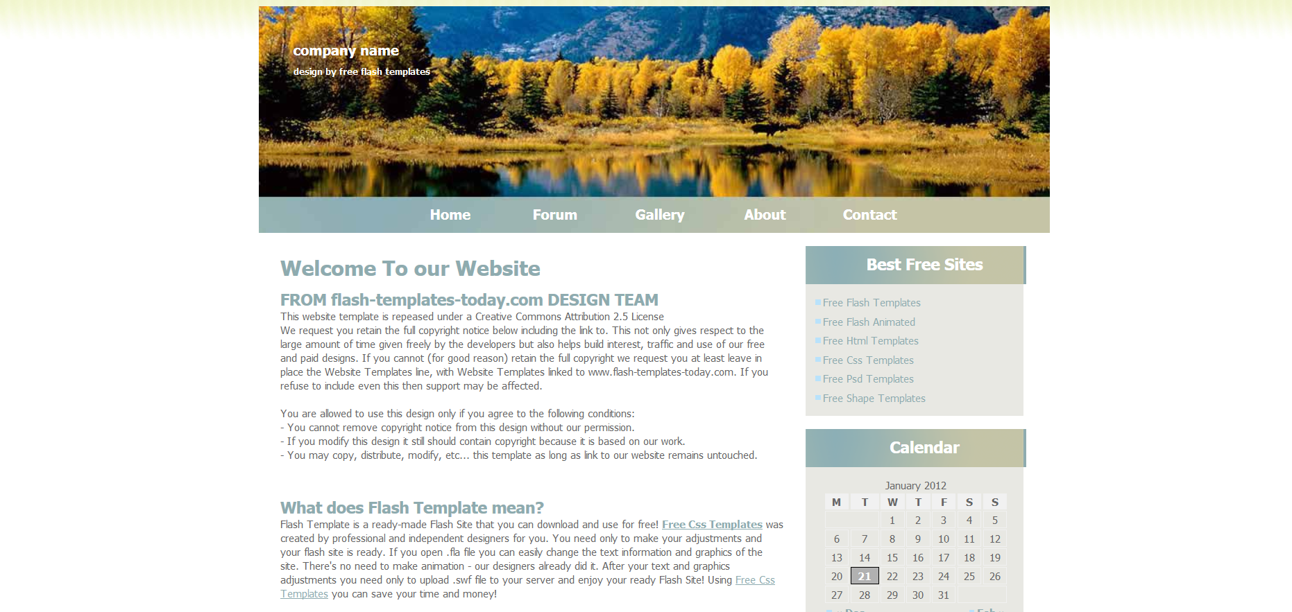 Шаблон сайта Природа №309